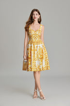 Women's 's Printed A-Line V-Neck Dress