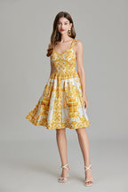 Women's 's Printed A-Line V-Neck Dress