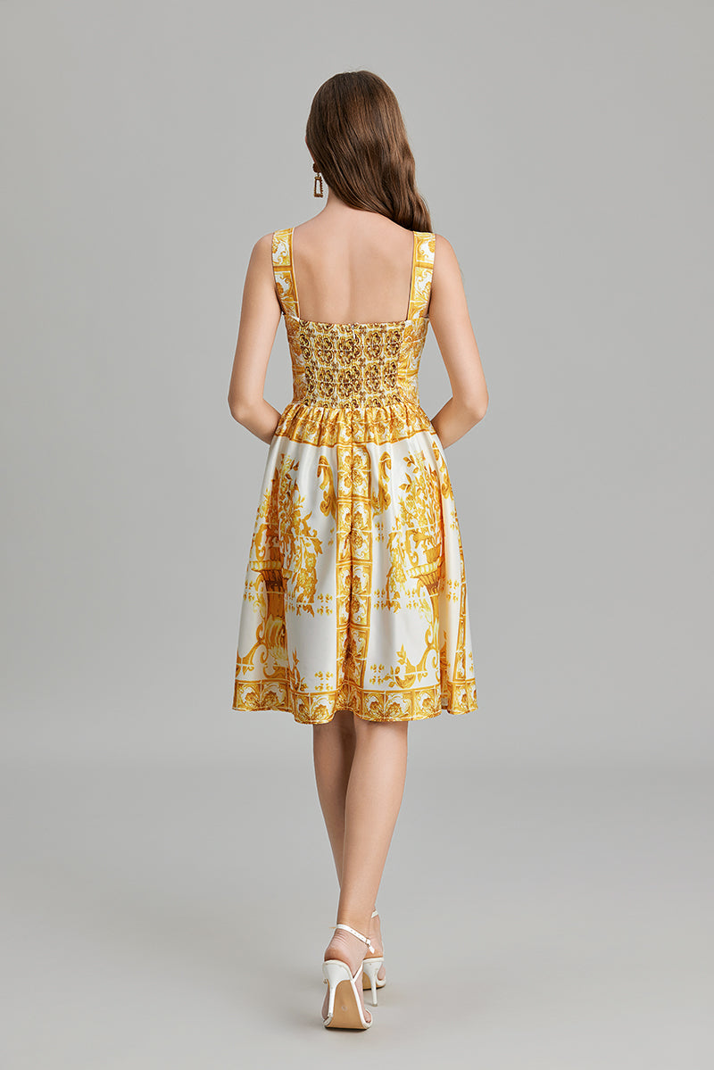 Women's 's Printed A-Line V-Neck Dress