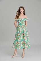 Women's 's Printed A-Line Crew-Neck Dress