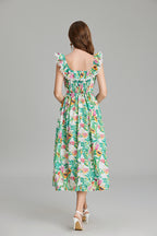 Women's 's Printed A-Line Crew-Neck Dress