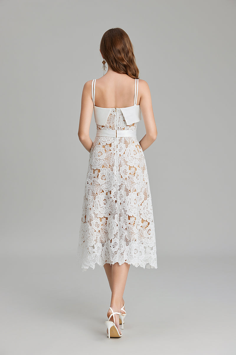 Women's Embroidered Belted A-Line Maxi Dress