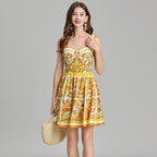 Women's 's Printed Sleeveless A-Line Dress