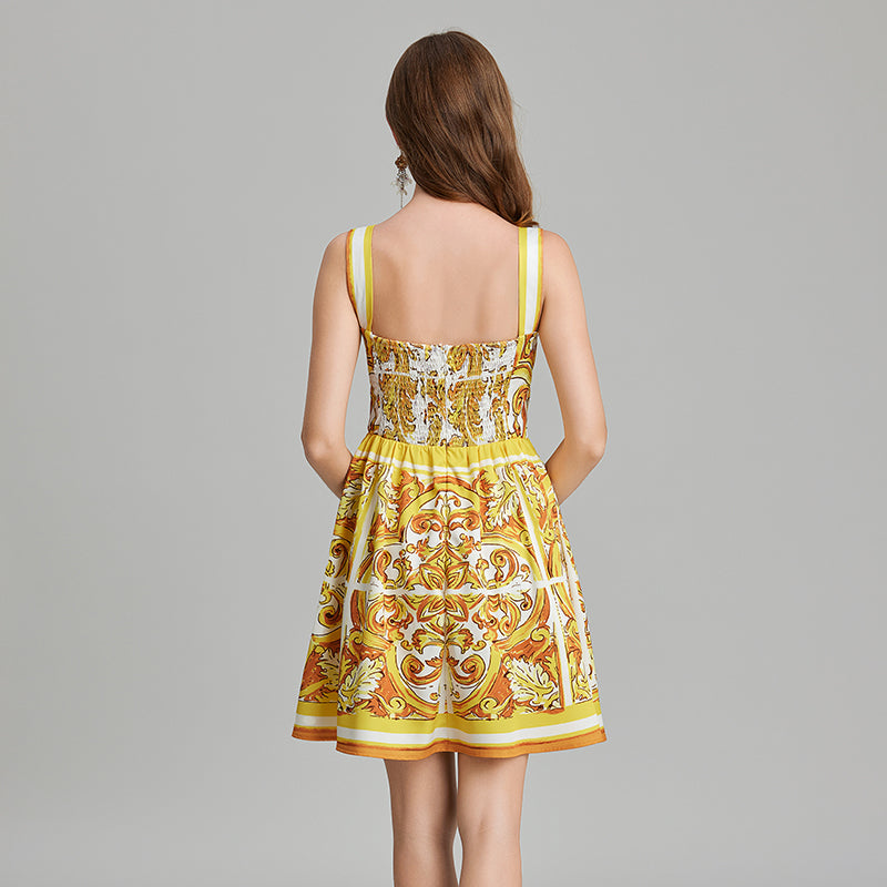 Women's 's Printed Sleeveless A-Line Dress