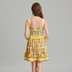 Women's 's Printed Sleeveless A-Line Dress