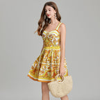 Women's 's Printed Sleeveless A-Line Dress