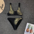 Split Golden Bikini Swimwear