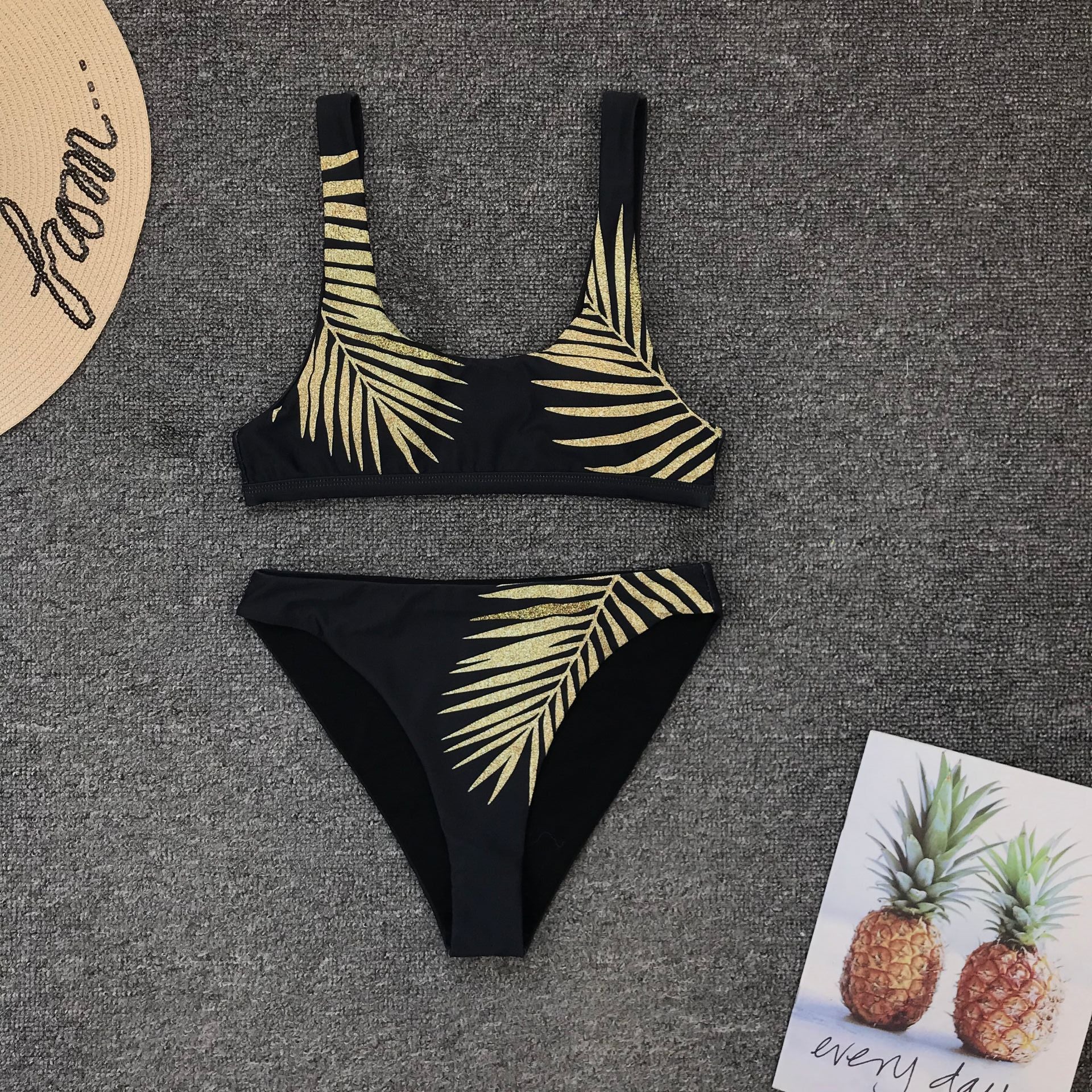 Split Golden Bikini Swimwear