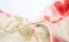 Women's French Floral Ruffle V-Neck Fishtail Dress