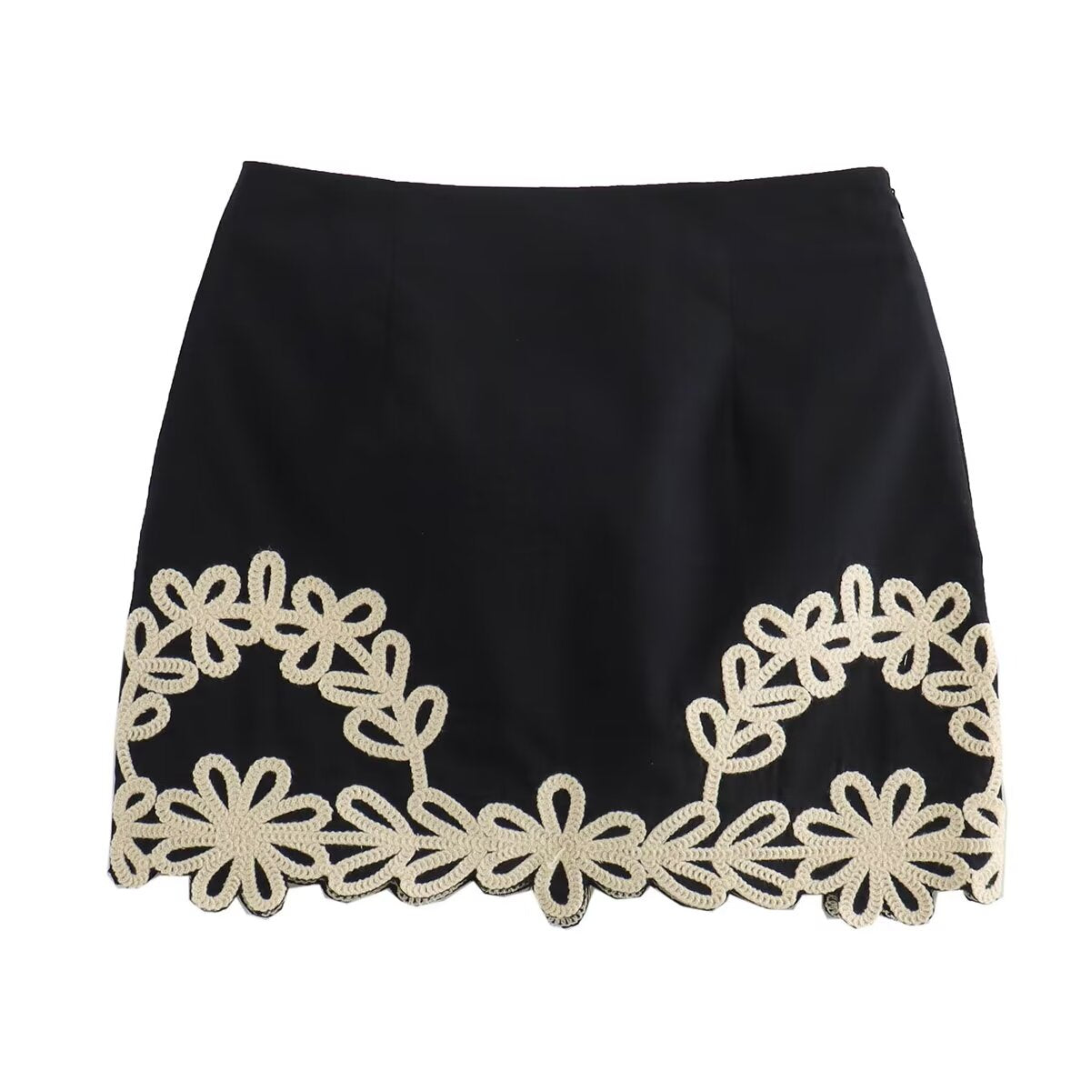 Summer Embroidery Short V-Neck Vest Embroidered Trousers Three-Piece Set