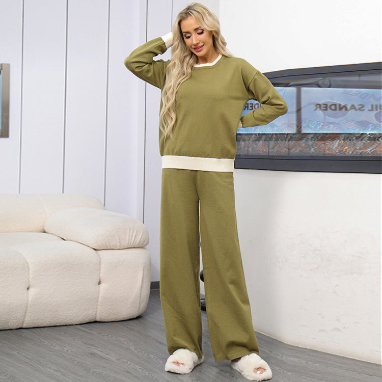 Autumn And Winter Loose Casual Sweater Pullover Two-Piece Set