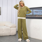 Autumn And Winter Loose Casual Sweater Pullover Two-Piece Set