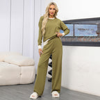 Autumn And Winter Loose Casual Sweater Pullover Two-Piece Set