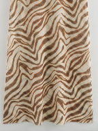 Women's Summer Printed Silk Net Hanging Collar Dress