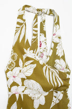 Women's Linen Blended Floral Print Dress