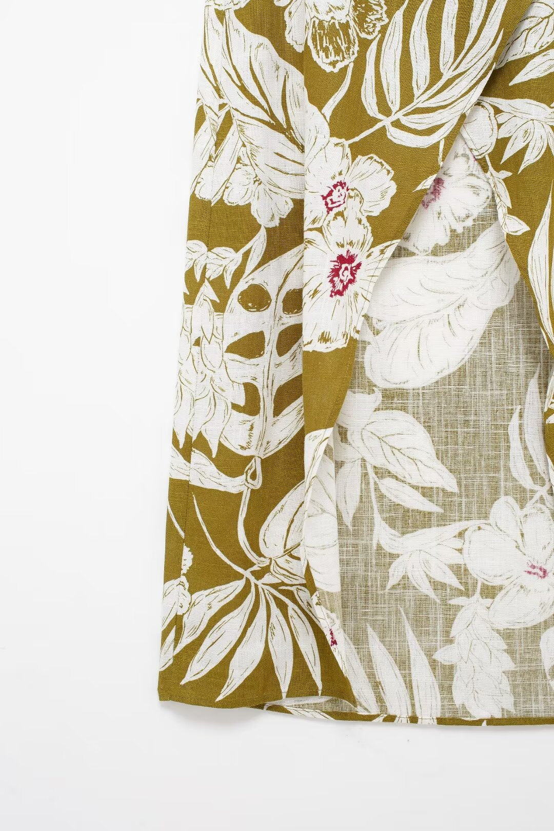 Women's Linen Blended Floral Print Dress