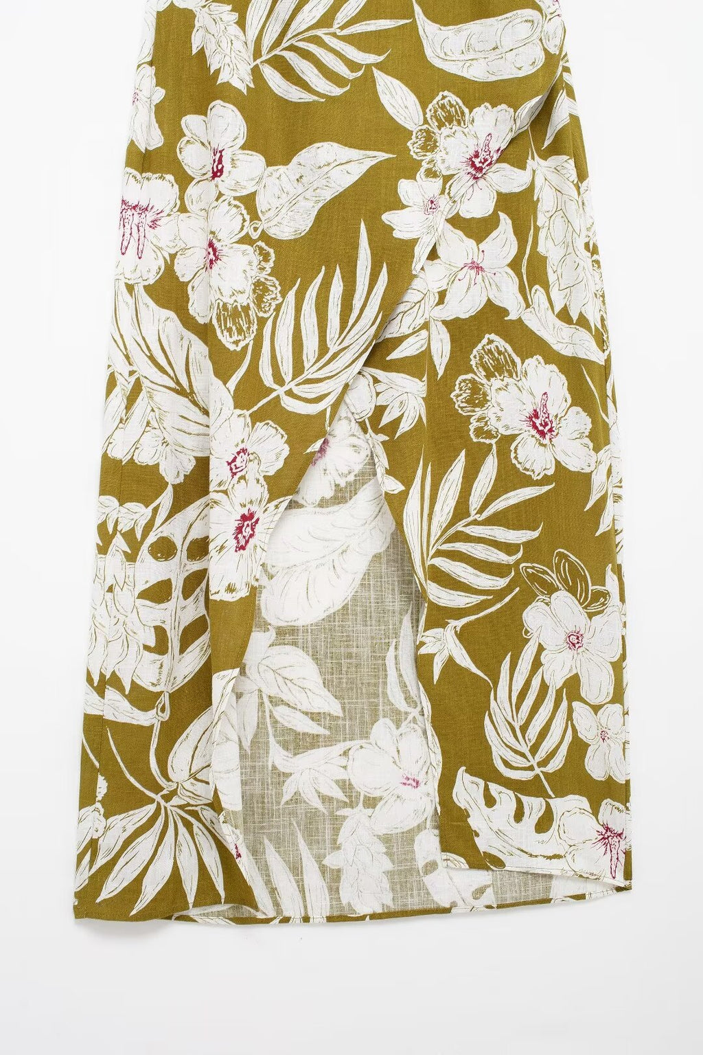 Women's Linen Blended Floral Print Dress