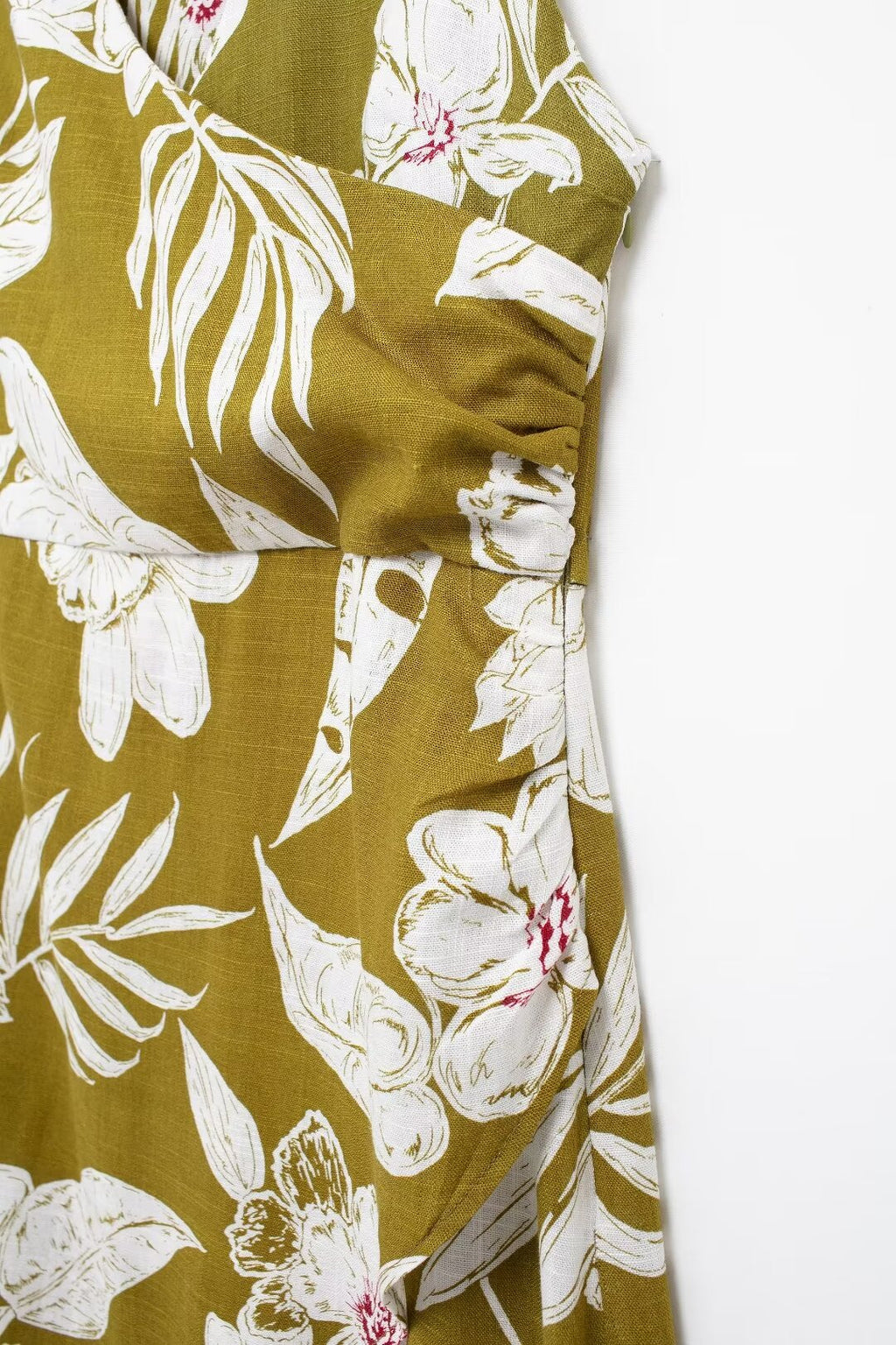 Women's Linen Blended Floral Print Dress