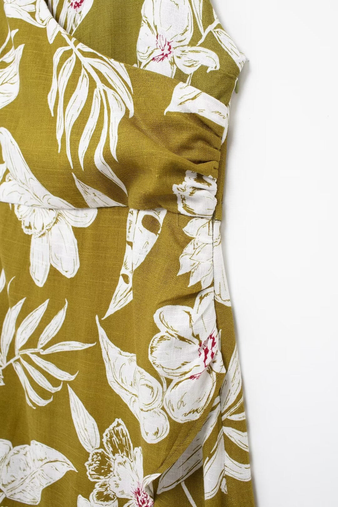 Women's Linen Blended Floral Print Dress