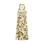 Women's Linen Blended Floral Print Dress