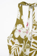 Women's Linen Blended Floral Print Dress