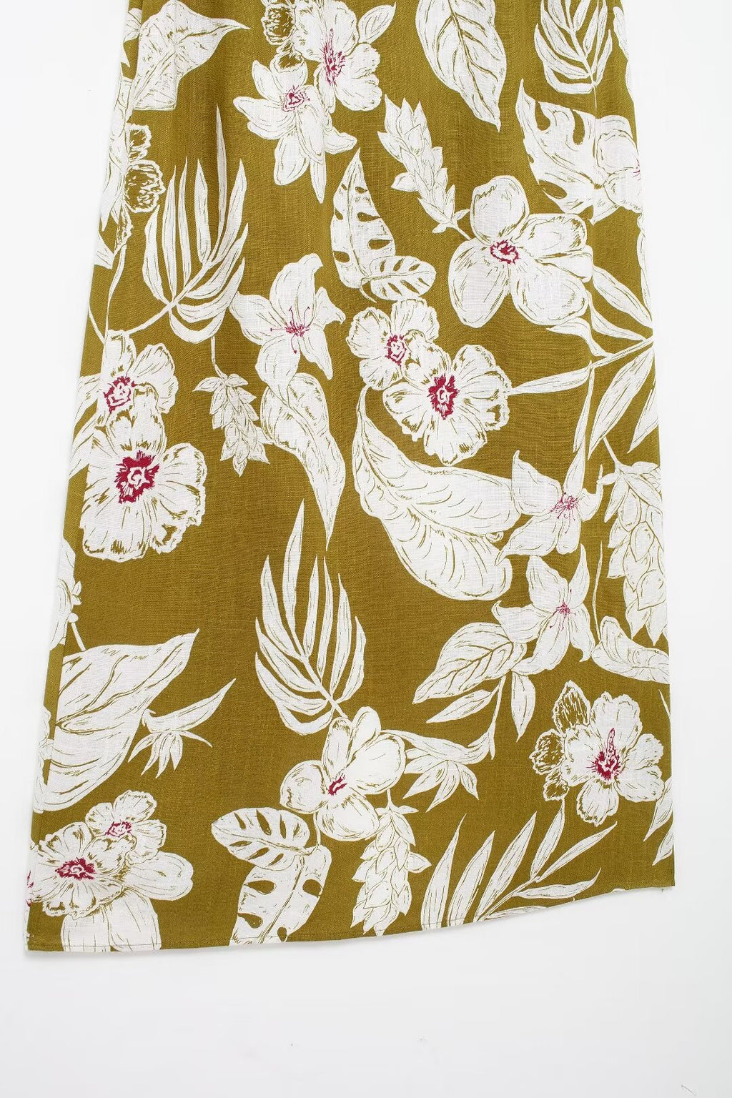 Women's Linen Blended Floral Print Dress