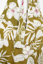 Women's Linen Blended Floral Print Dress