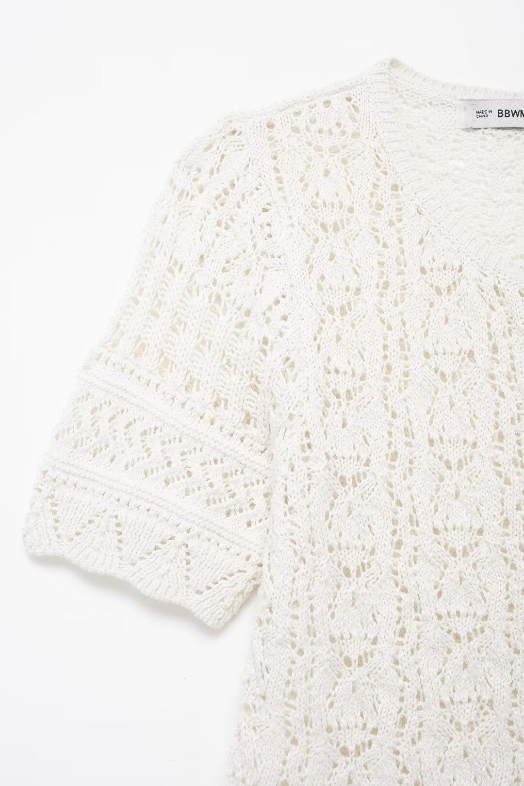 Women’s White Button Front Jacquard Knit Jacket