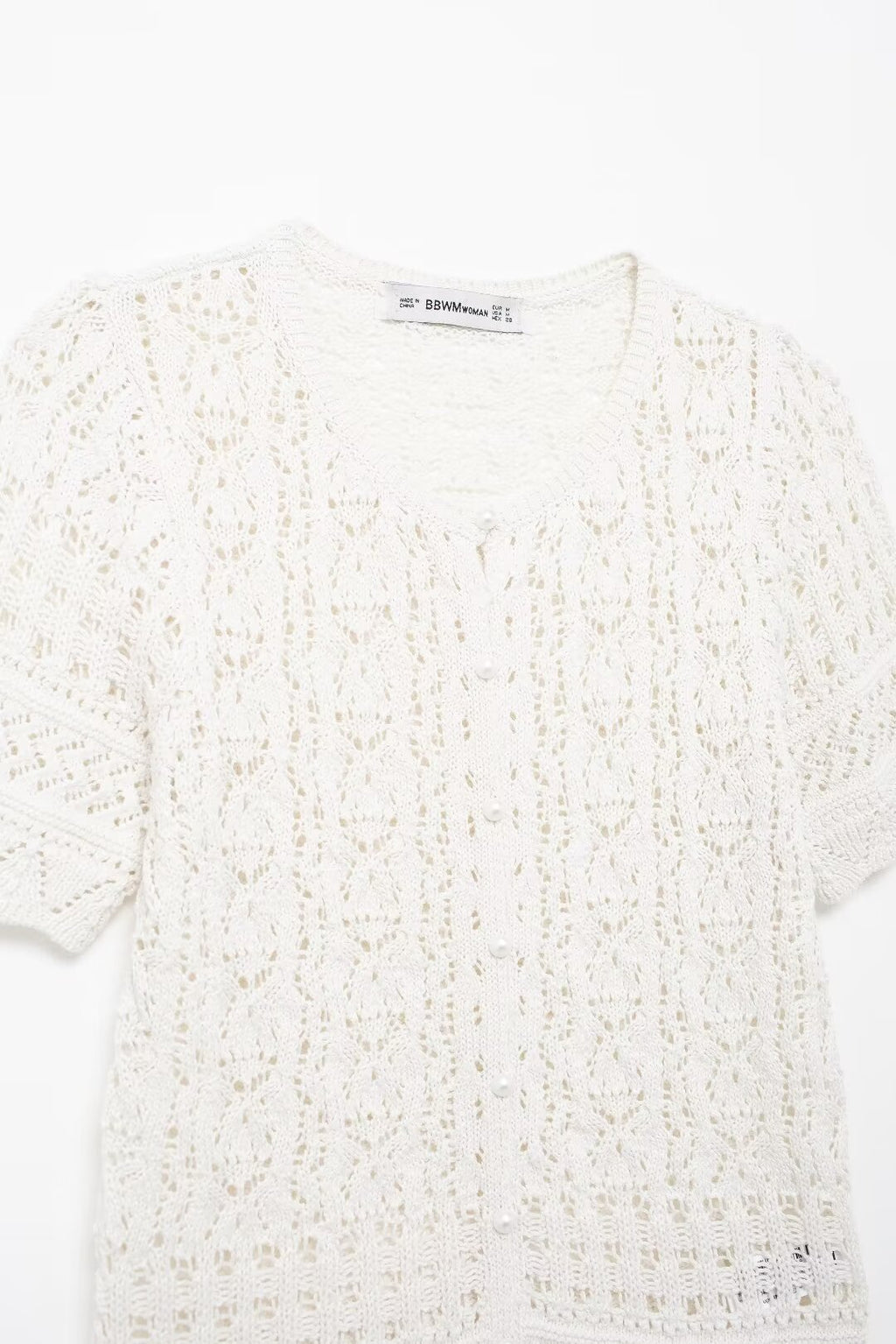 Women’s White Button Front Jacquard Knit Jacket