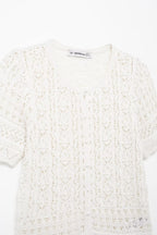 Women’s White Button Front Jacquard Knit Jacket