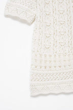 Women’s White Button Front Jacquard Knit Jacket
