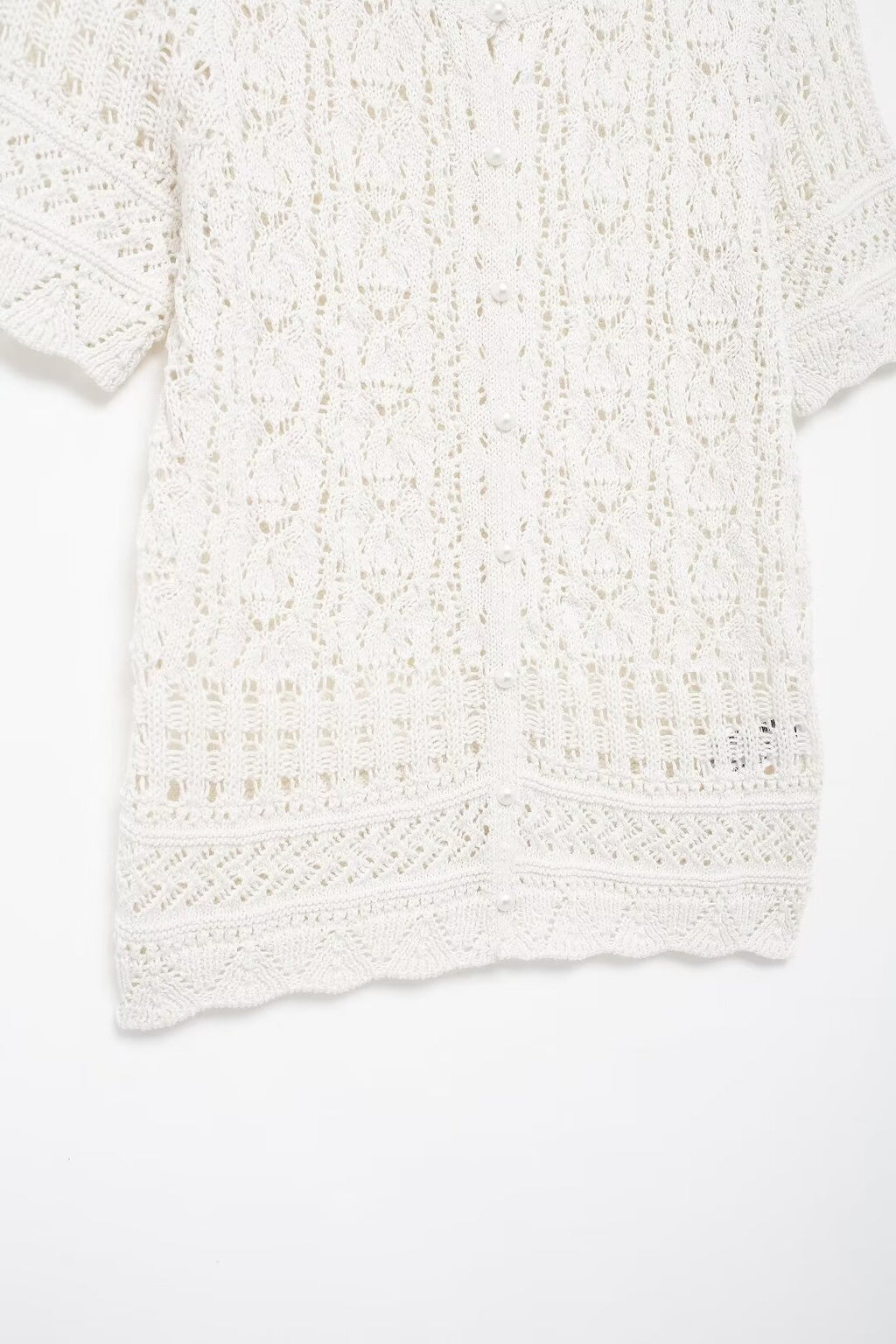 Women’s White Button Front Jacquard Knit Jacket
