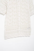 Women’s White Button Front Jacquard Knit Jacket