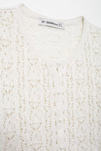 Women’s White Button Front Jacquard Knit Jacket