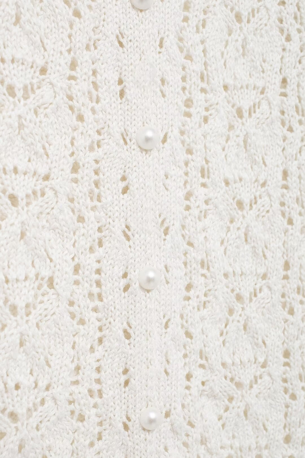 Women’s White Button Front Jacquard Knit Jacket