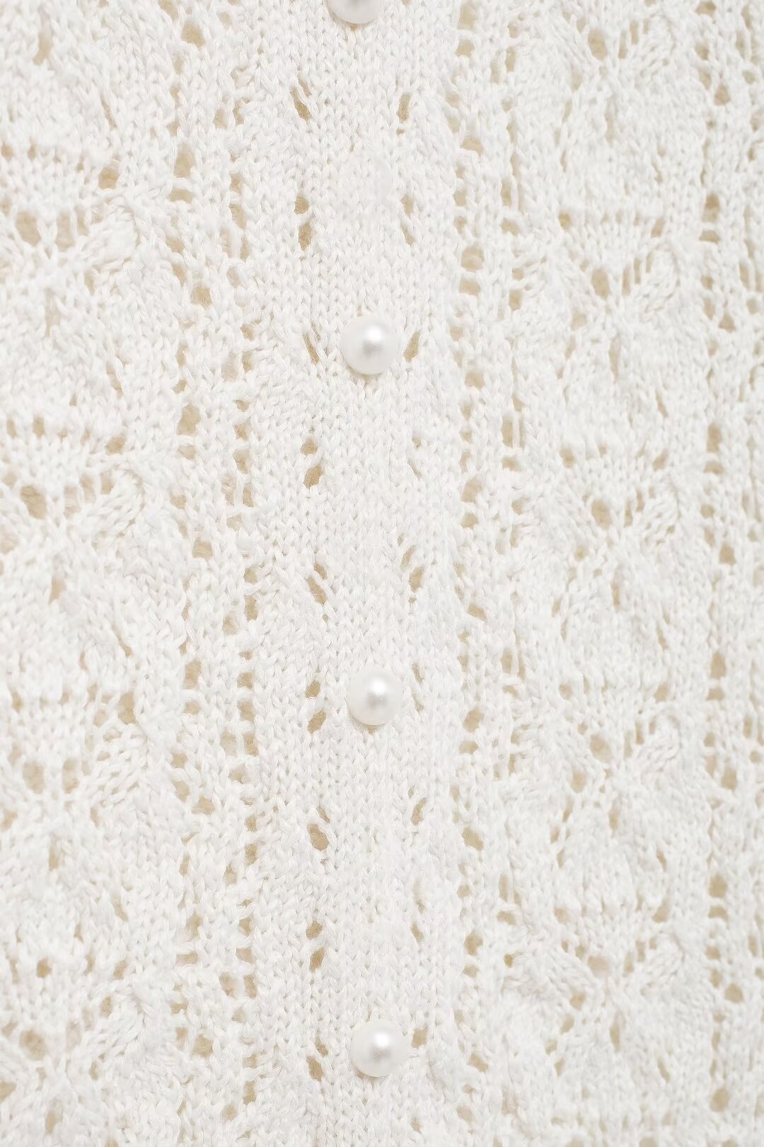 Women’s White Button Front Jacquard Knit Jacket
