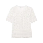 Women’s White Button Front Jacquard Knit Jacket