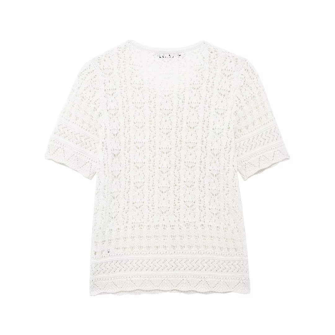 Women’s White Button Front Jacquard Knit Jacket