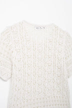 Women’s White Button Front Jacquard Knit Jacket