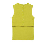 's Back Button Plain Stitch Top