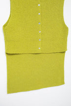 's Back Button Plain Stitch Top