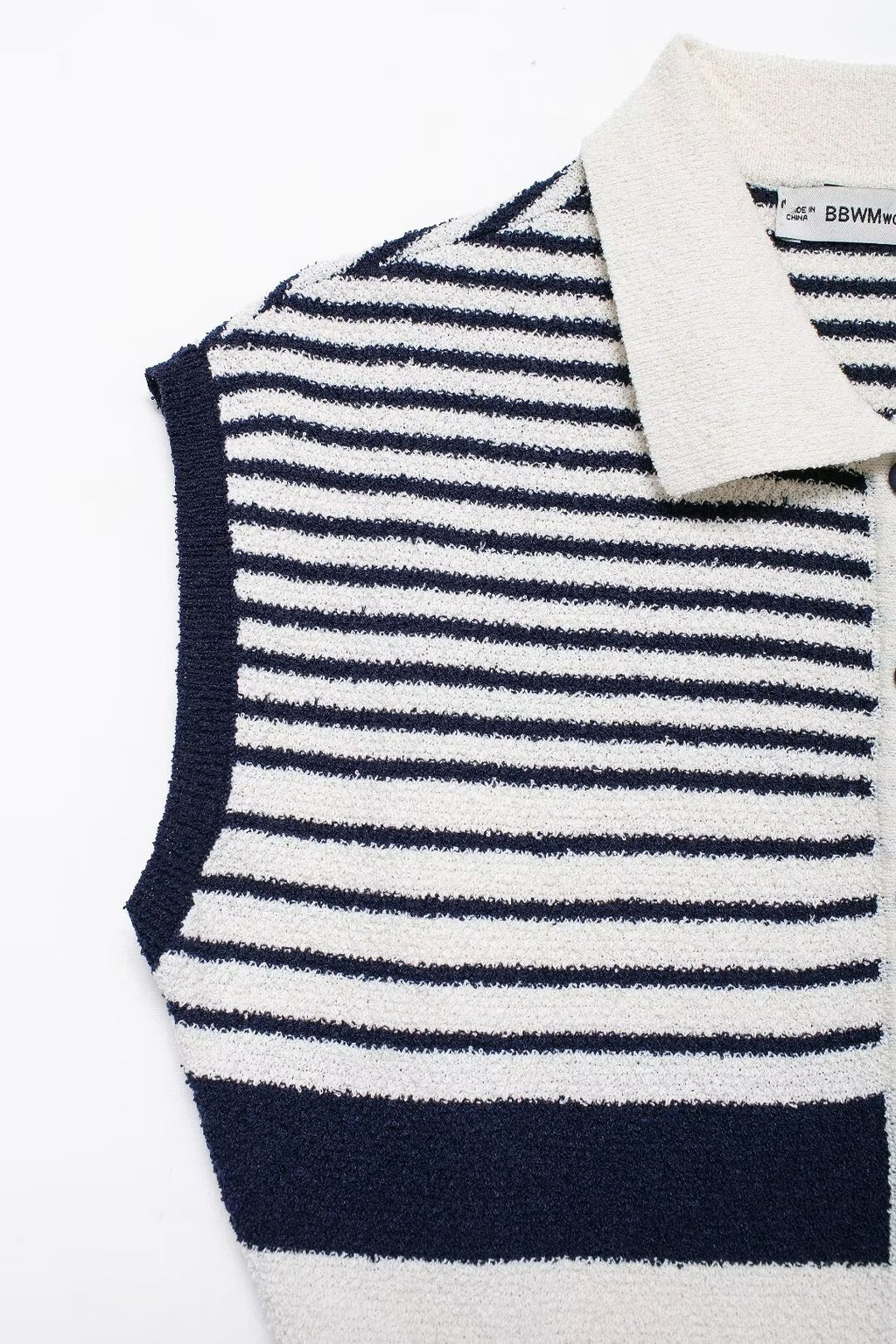 Button-Front Collared Knit Dress
