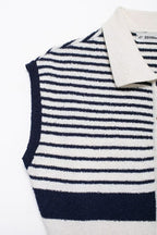 Button-Front Collared Knit Dress