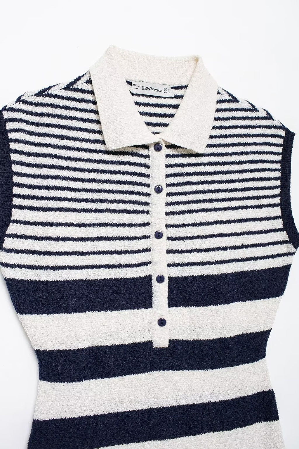 Button-Front Collared Knit Dress