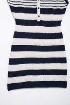 Button-Front Collared Knit Dress