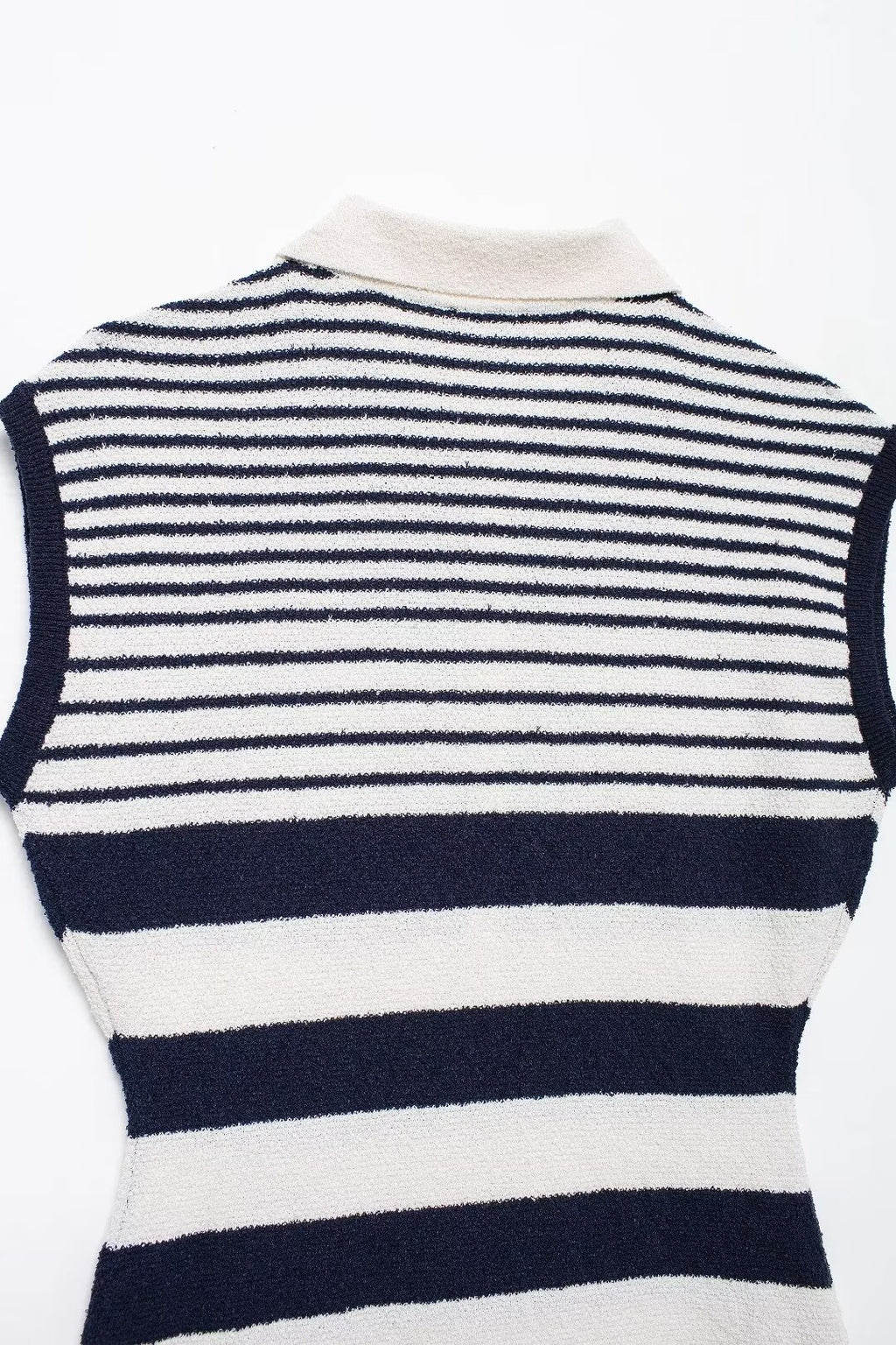 Button-Front Collared Knit Dress