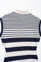 Button-Front Collared Knit Dress
