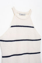 Women's Summer Diagonal Cut Knitted Camisole Striped Pants