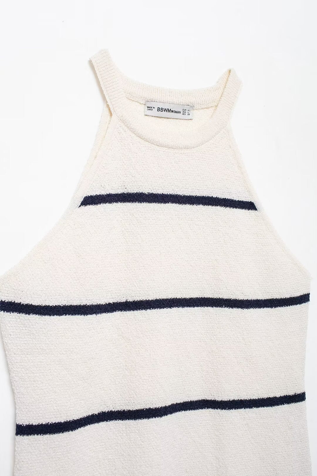 Women's Summer Diagonal Cut Knitted Camisole Striped Pants