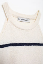 Women's Summer Diagonal Cut Knitted Camisole Striped Pants